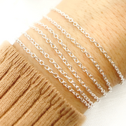 V195SS. Sterling Silver Smooth Oval Link Chain